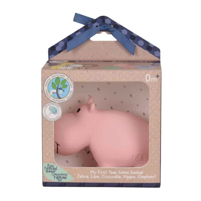 Tikiri | My 1st Zoo Animal - Natural Rubber Teething Toys - Hippo